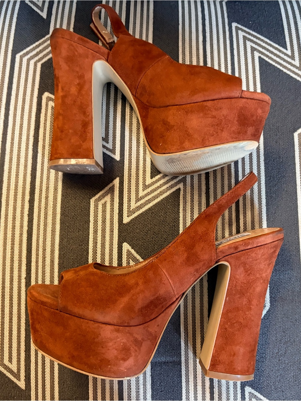 Steve Madden Tove Brown Suede Platform Open Toe Sandals Sandals Size 5.5 M - Picture 11 of 11